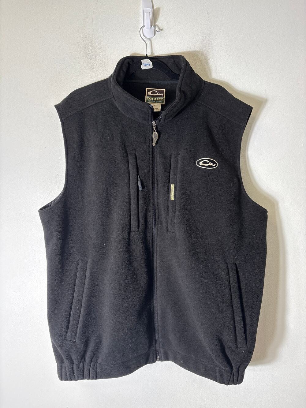 Mens Drake Black Heavy Fleece Vest Sz 2XL
